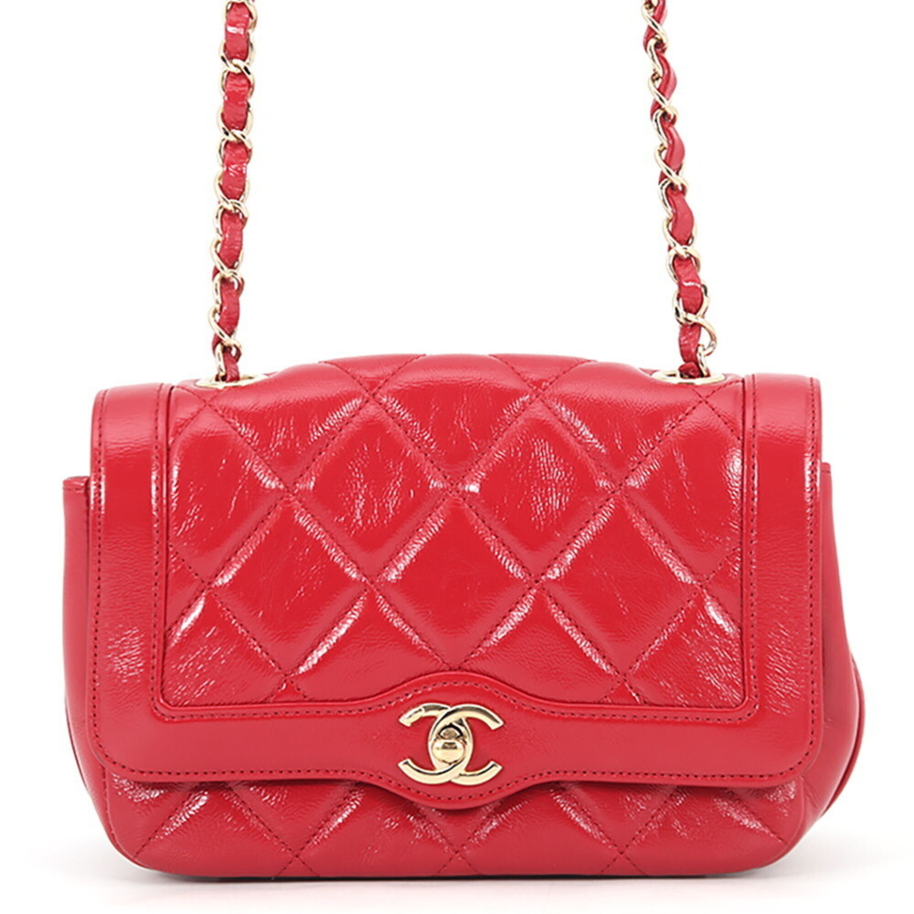 Chanel Chain Shoulder Bag Matelasse 20 Coco Mark Shiny Calfskin CHANEL Handba...